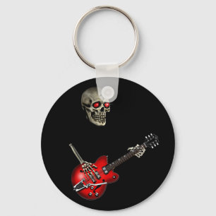 Skull Guitar Player Sleutelhanger
