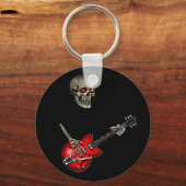 Skull Guitar Player Sleutelhanger (Voorkant)