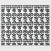 Skull Halloween Cadeaupapier (Vlak)