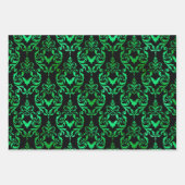 Skull Halloween Damask in Purple, Orange, Green Inpakpapier Vel (Voorkant 3)