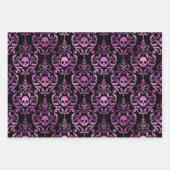 Skull Halloween Damask in Purple, Orange, Green Inpakpapier Vel (Voorkant)