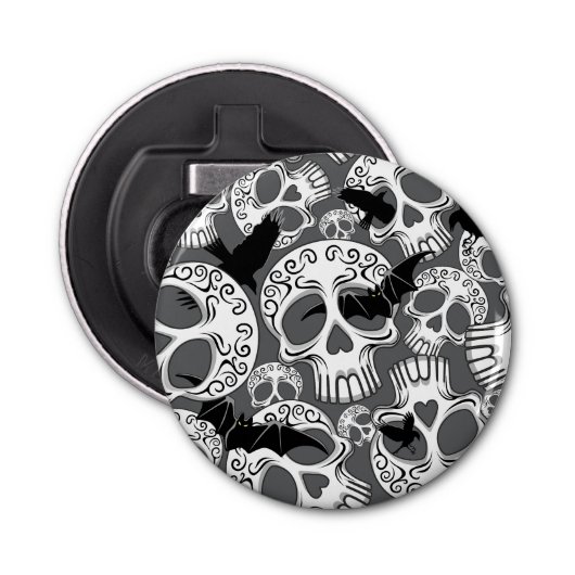 Skull Halloween Decorative Calaveras Button Flesopener (Voorkant)