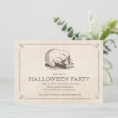  Skull Halloween-feest uitnodigt Kaart (Staand voorkant)