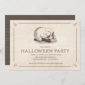 Skull Halloween-feest uitnodigt Kaart (Voorkant / Achterkant)