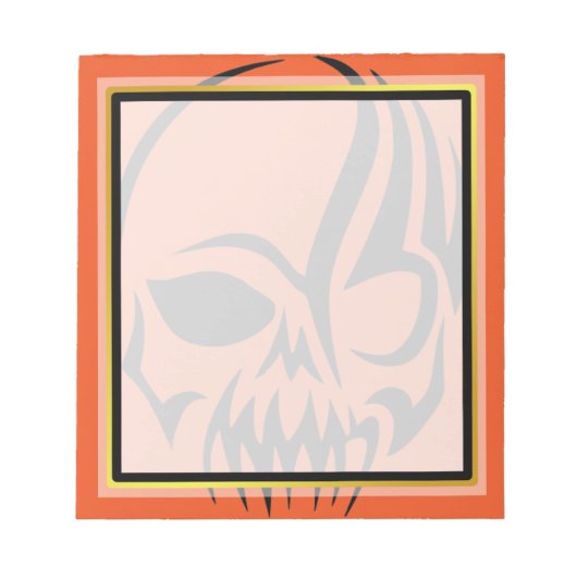 Skull Halloween Gold-boarder Notitieblok (Voorkant)