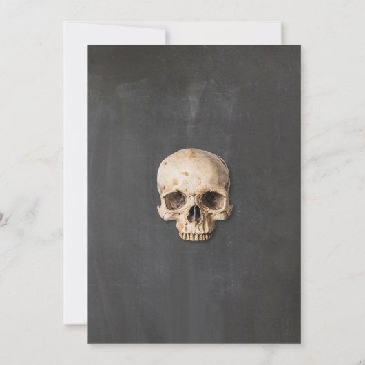 Skull Halloween Gothic Party Chalk Kaart (Achterkant)
