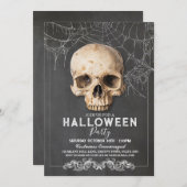 Skull Halloween Gothic Party Chalk Kaart (Voorkant / Achterkant)