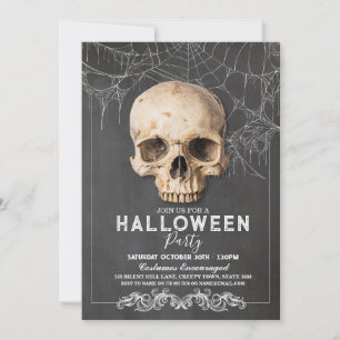 Skull Halloween Gothic Party Chalk Kaart