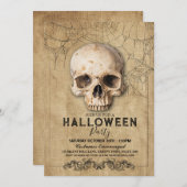 Skull Halloween Gothic Party Kaart (Voorkant / Achterkant)