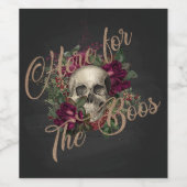 Skull Halloween, Halloween party, Gothic Halloween Wijn Etiket (Enkel label)