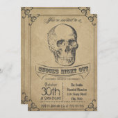 Skull  Halloween Invitation Kaart (Voorkant / Achterkant)