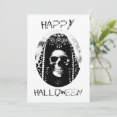Skull Halloween Invite Kaart (Staand voorkant)
