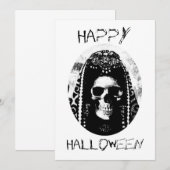 Skull Halloween Invite Kaart (Voorkant / Achterkant)