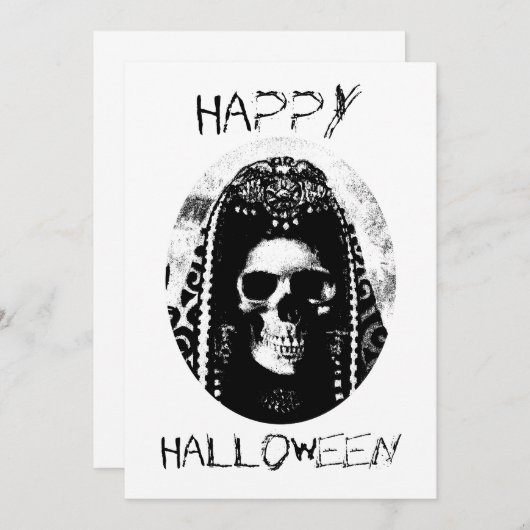 Skull Halloween Invite Kaart (Voorkant / Achterkant)