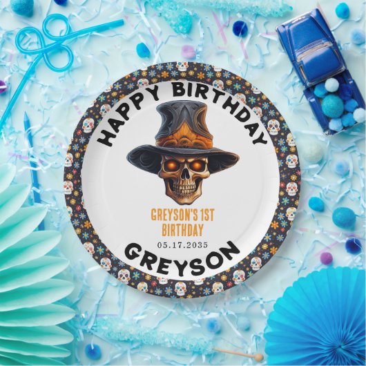 Skull Halloween Kinder Kostuumfeest - Schattige & Papieren Bordje (Feest)