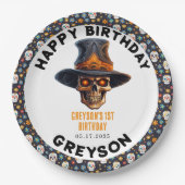 Skull Halloween Kinder Kostuumfeest - Schattige & Papieren Bordje (Voorkant)