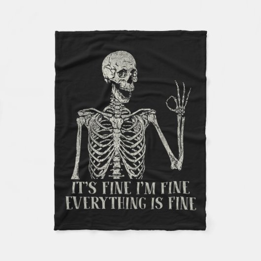 Skull Halloween kostuum Het is prima in fijn skele Fleece Deken (Voorkant)