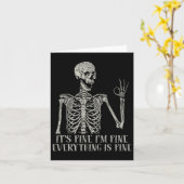 Skull Halloween kostuum Het is prima in fijn skele Kaart (Gele Bloem)