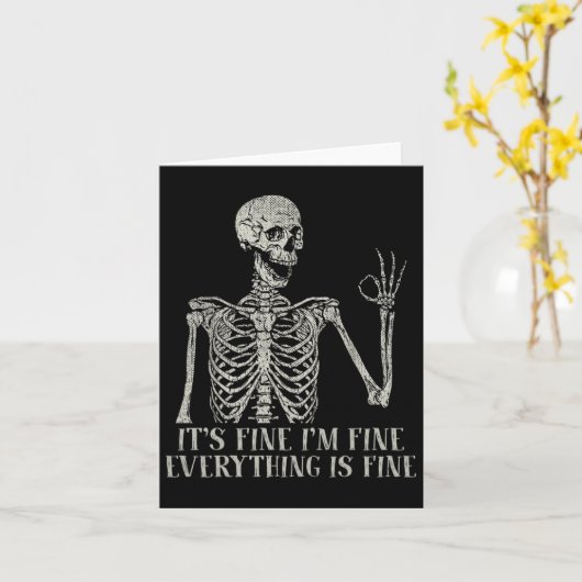 Skull Halloween kostuum Het is prima in fijn skele Kaart (Gele Bloem)