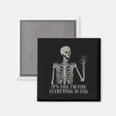 Skull Halloween kostuum Het is prima in fijn skele Magneet (Voorkant / Achterkant)