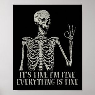 Skull Halloween kostuum Het is prima in fijn skele Poster