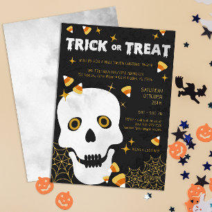 Skull Halloween Kostuumfeest Uitnodiging voor kind
