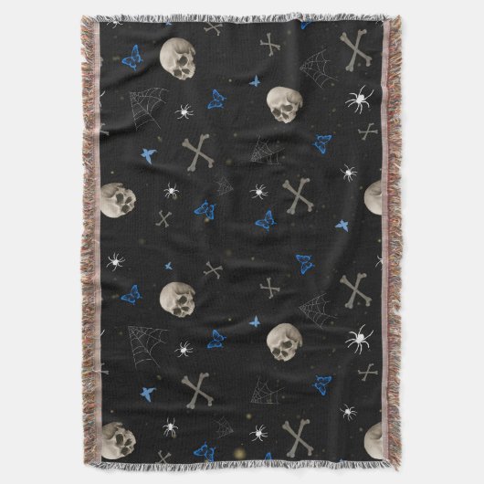 Skull Halloween naaamless Pattern Deken (Voorkant Verticaal)