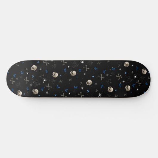 Skull Halloween naaamless Pattern Persoonlijk Skateboard (Horizontaal)