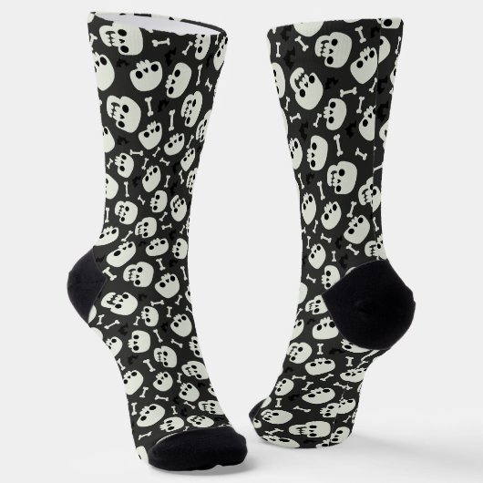 Skull Halloween naaamless Pattern Sokken (Gebogen)