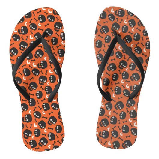 Skull Halloween naaamless Pattern Teenslippers (Voetbed)