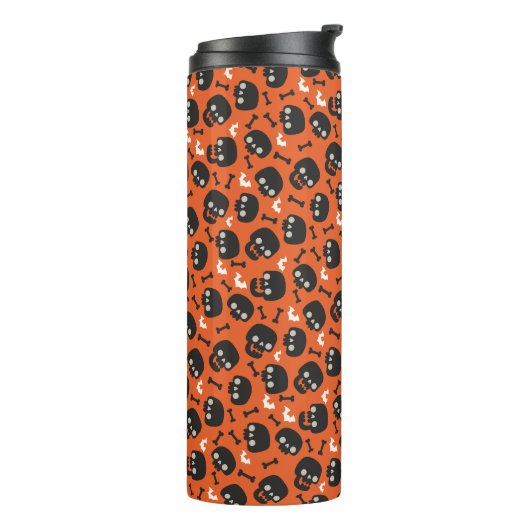 Skull Halloween naaamless Pattern Thermosbeker (Gedraaid links)