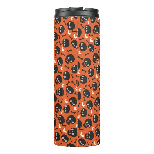 Skull Halloween naaamless Pattern Thermosbeker (Achterkant)