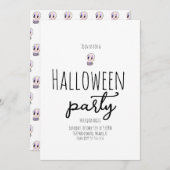 Skull Halloween Party  Doodle Kaart (Voorkant / Achterkant)