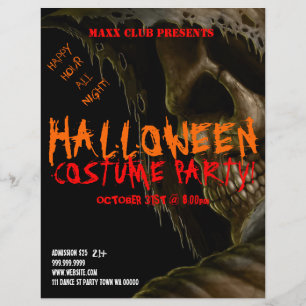 Skull Halloween Party Event Announcement Flyer