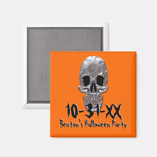 Skull Halloween Party Herinnering Magneet (Voorkant / Achterkant)