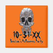 Skull Halloween Party Herinnering Magneet (Voorkant)