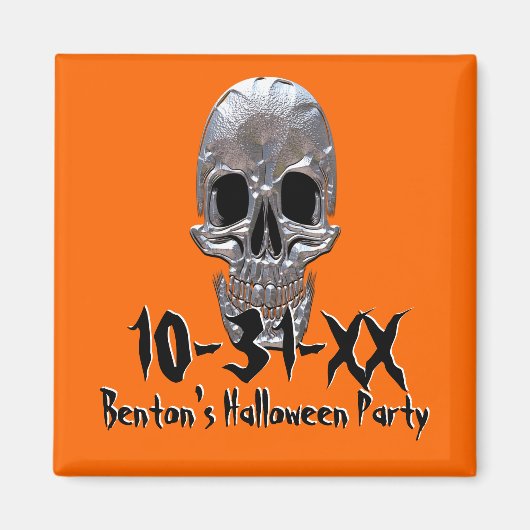 Skull Halloween Party Herinnering Magneet (Voorkant)