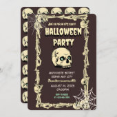Skull Halloween Party Invitation Kaart (Voorkant / Achterkant)