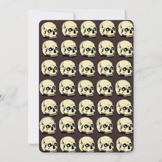 Skull Halloween Party Invitation Kaart (Achterkant)