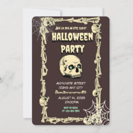 Skull Halloween Party Invitation Kaart