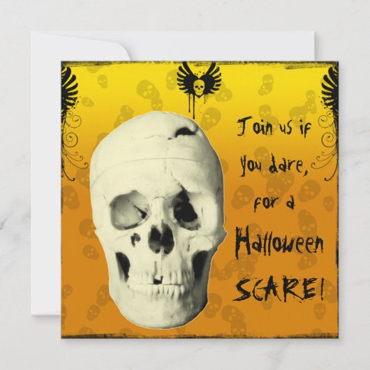Skull Halloween Party Invitation Kaart (Voorkant)