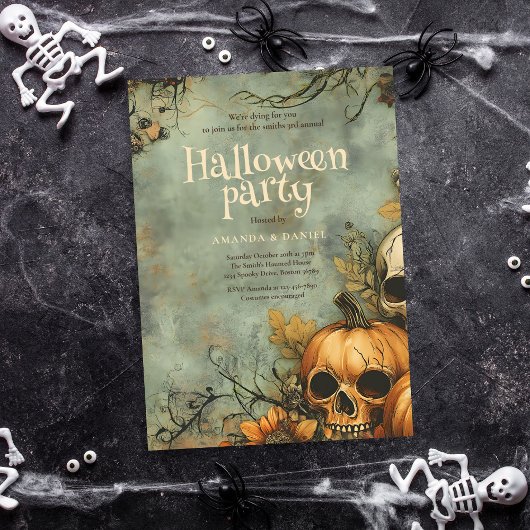 Skull Halloween Party Kaart