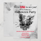Skull Halloween Party Kaart (Voorkant / Achterkant)