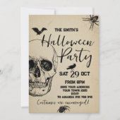 Skull Halloween Party Spooky Kaart (Voorkant)