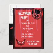 Skull halloween party-uitnodiging uitnodiging briefkaart (Voorkant / Achterkant)