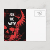 Skull halloween party-uitnodiging uitnodiging briefkaart (Achterkant)