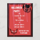 Skull halloween party-uitnodiging uitnodiging briefkaart (Voorkant)