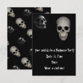 Skull Halloween Party-uitnodigingen Kaart (Voorkant / Achterkant)
