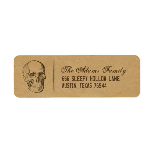  Skull Halloween Return-adreslabels Etiket (Voorkant)
