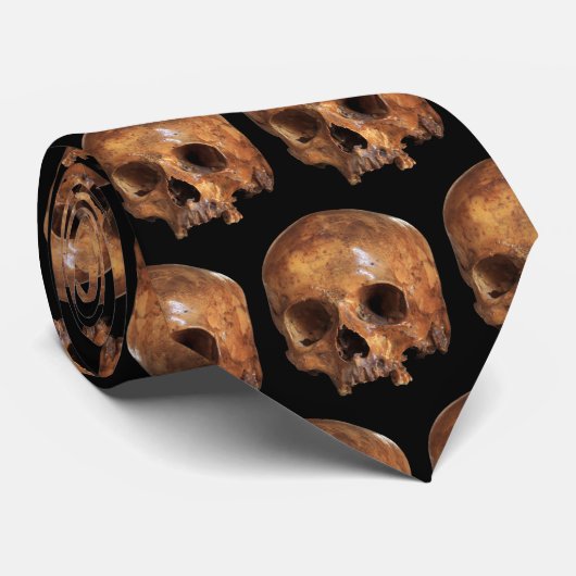 Skull Halloween Stropdas (Opgerold)